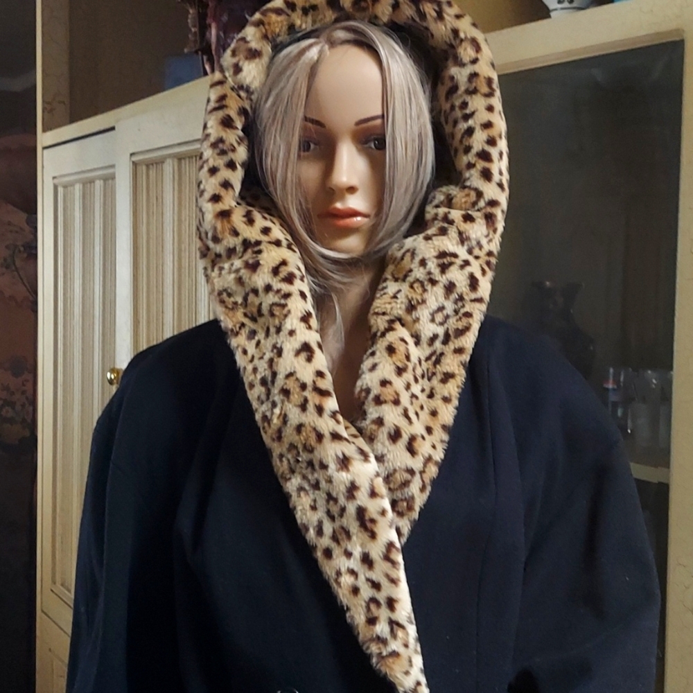 Wool leopard carcoat
